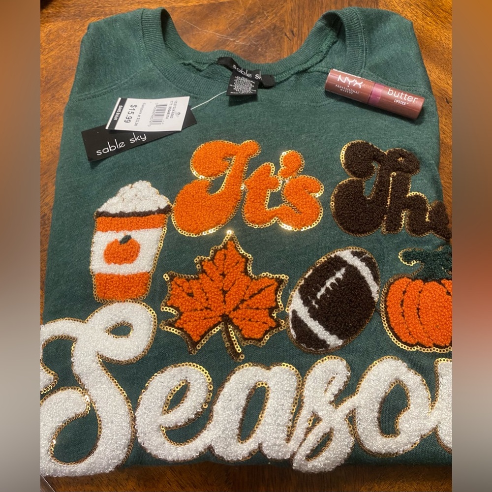 NYX Butter Lipstick and Sable Sky Fall Themed Sweatshirt Bundle